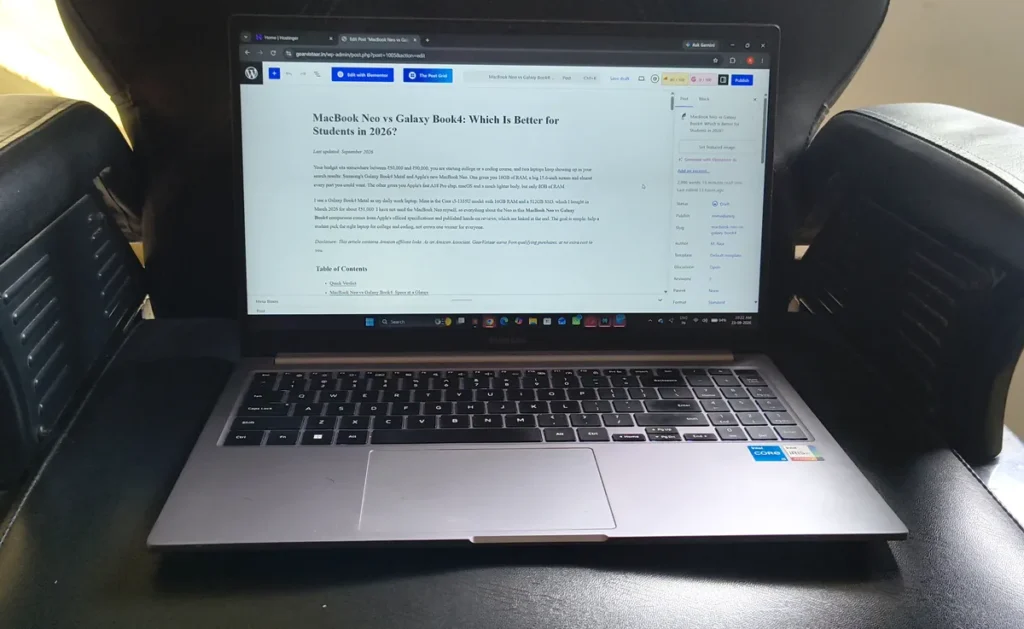 Galaxy Book4 Metal used as my daily work laptop
